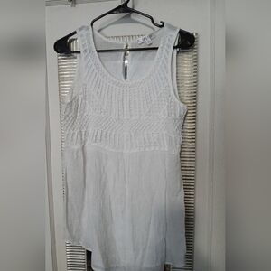 💜 3/$15💜Elegant White Sleeveless Top by Spense, Size Medium💜